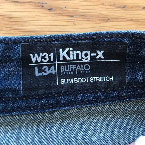 BUFFALO-King-X Slim boot stretch dark wash jeans. Size 31X34. - Picture 11 of 14